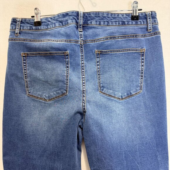Maurices Mid Rise Skinny Jeans Womens 16W Distressed Stretch Blue Denim Plus Siz - Picture 7 of 12
